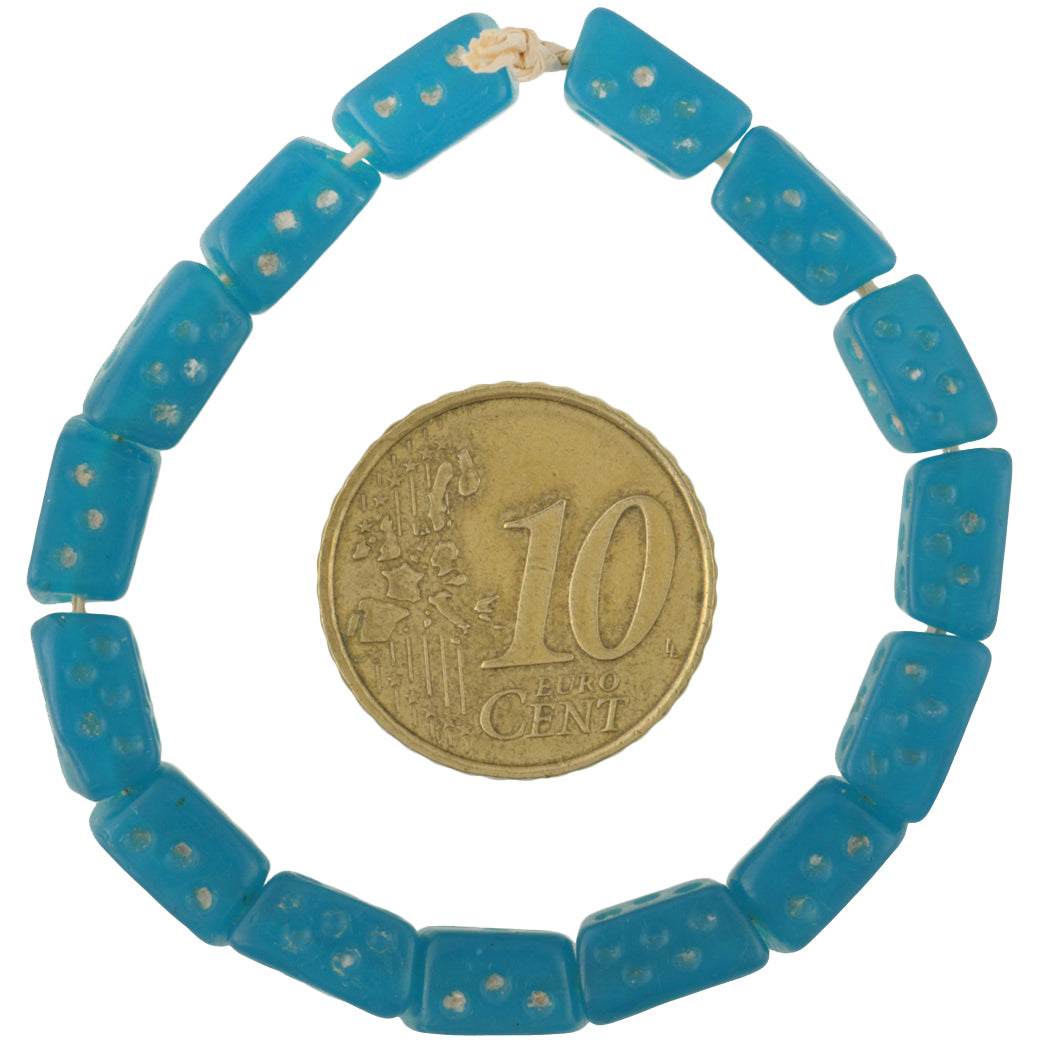 Vintage Dice Czech Bohemian Glass Trade Beads, 5X9Mm