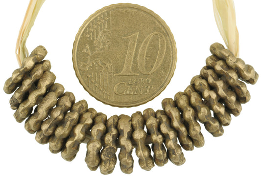 Authentic African Brass Flower Disk Beads - Fulani Spacers - 11Mm - alternate view