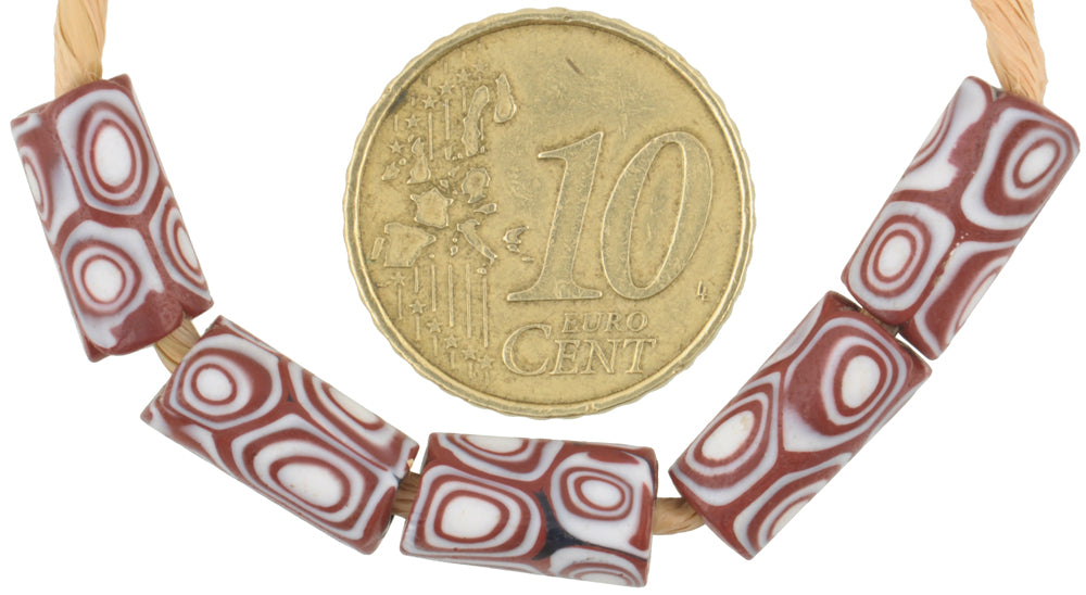 Antique Venetian Millefiori African Trade Beads - 12X6Mm Mosaic Glass - alternate view