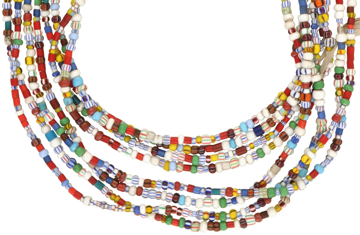 Tiny Vintage Christmas Czech Glass Seed Trade Beads (2-4 Mm) - close-up