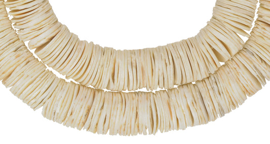 Large Clam Shell Beads - African Shell Spacers From Togo - alternate view