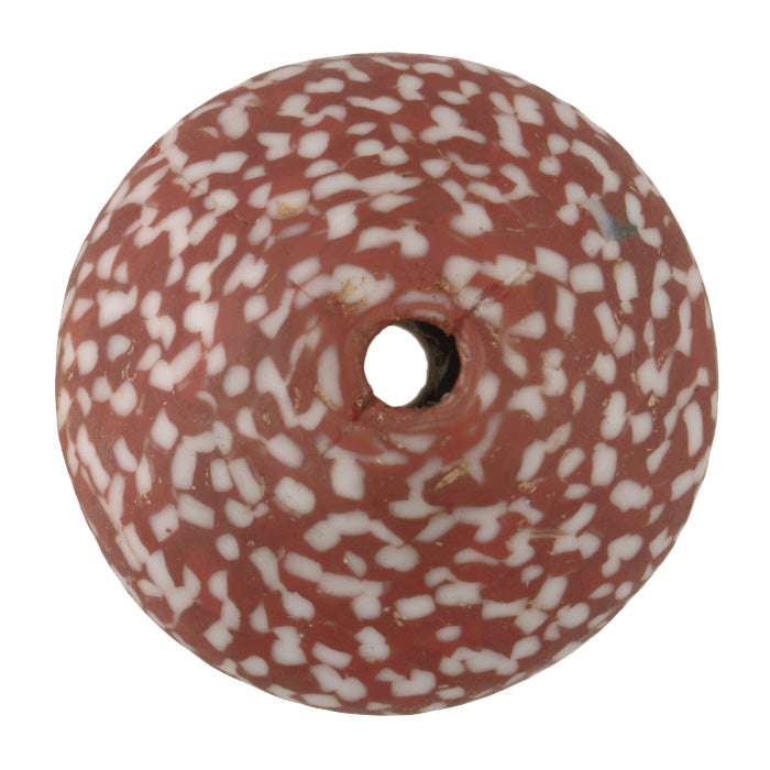Large Bicone African Trade Bead - Recycled Ghana Glass Beads - zoomed-in detail