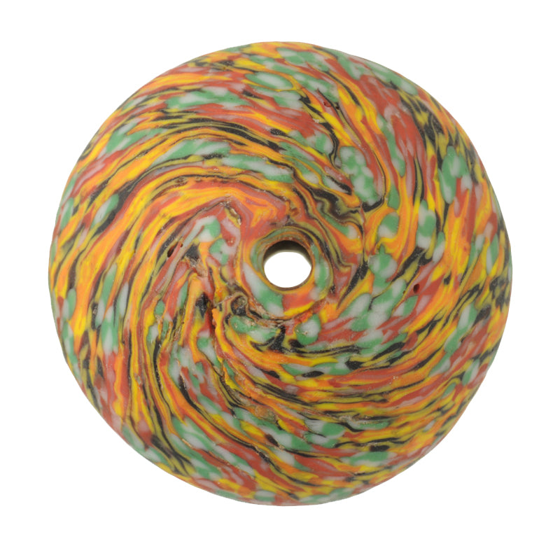 Large Bicone African Trade Bead - Recycled Ghana Glass Bead - alternate view