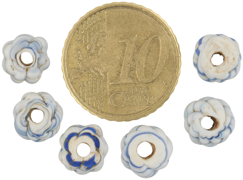 Rare Antique Fancy Venetian Lampwork Glass Spacer Beads - 8Mm X 3Mm - alternate view