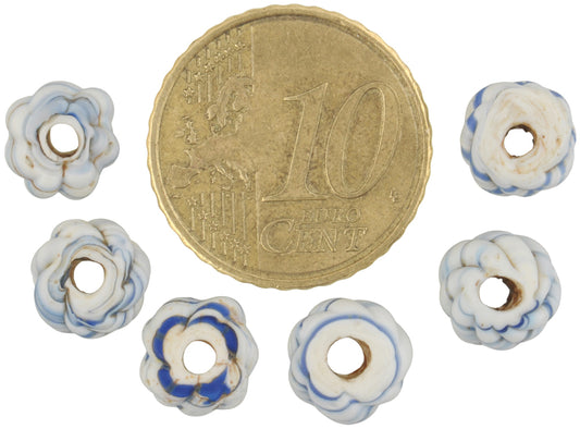 Rare Antique Fancy Venetian Lampwork Glass Spacer Beads - 8Mm X 3Mm - alternate view