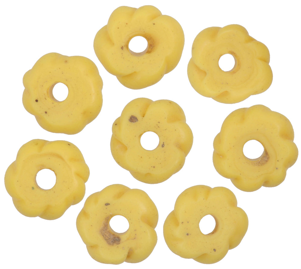 Rare Antique Venetian Fancy Disk Wound Glass African Trade Beads - close-up