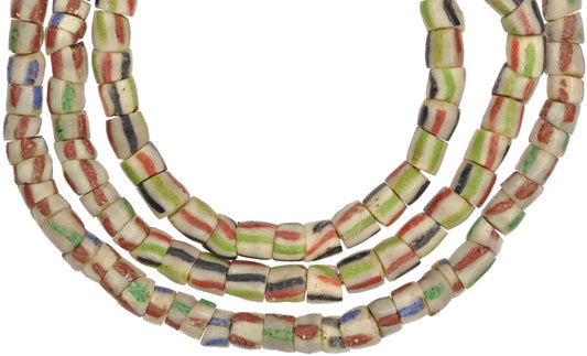 Old Krobo Powder Glass African Trade Beads 8-9Mm Ghana Strand - alternate view