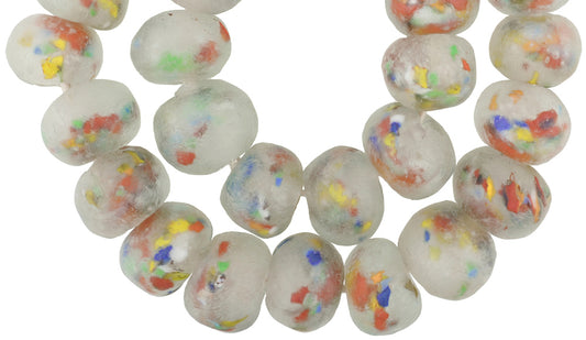 Xx-Large Multicolored Krobo Glass Beads, Recycled African Trade Beads - alternate view