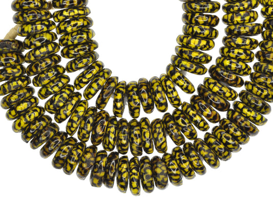 African Trade Disk Beads - Recycled Ghana Glass, 12Mm, 22" Strand - alternate view