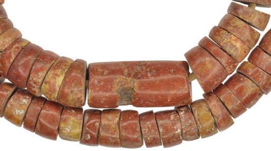 Large African Bauxite Trade Beads - Ghana Tribal Stone Strand - alternate view