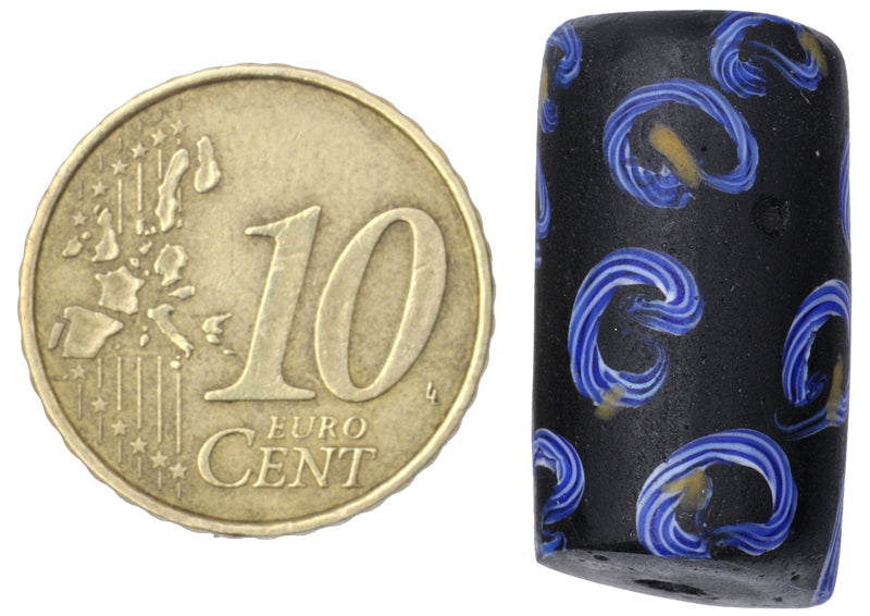 Rare Antique Venetian Fancy Glass Trade Bead With Trail Decoration - alternate view