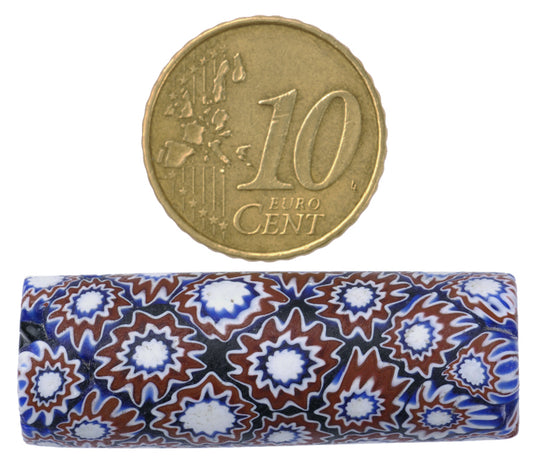Antique Venetian Millefiori Mosaic Glass Trade Bead - Large 33X12Mm - alternate view