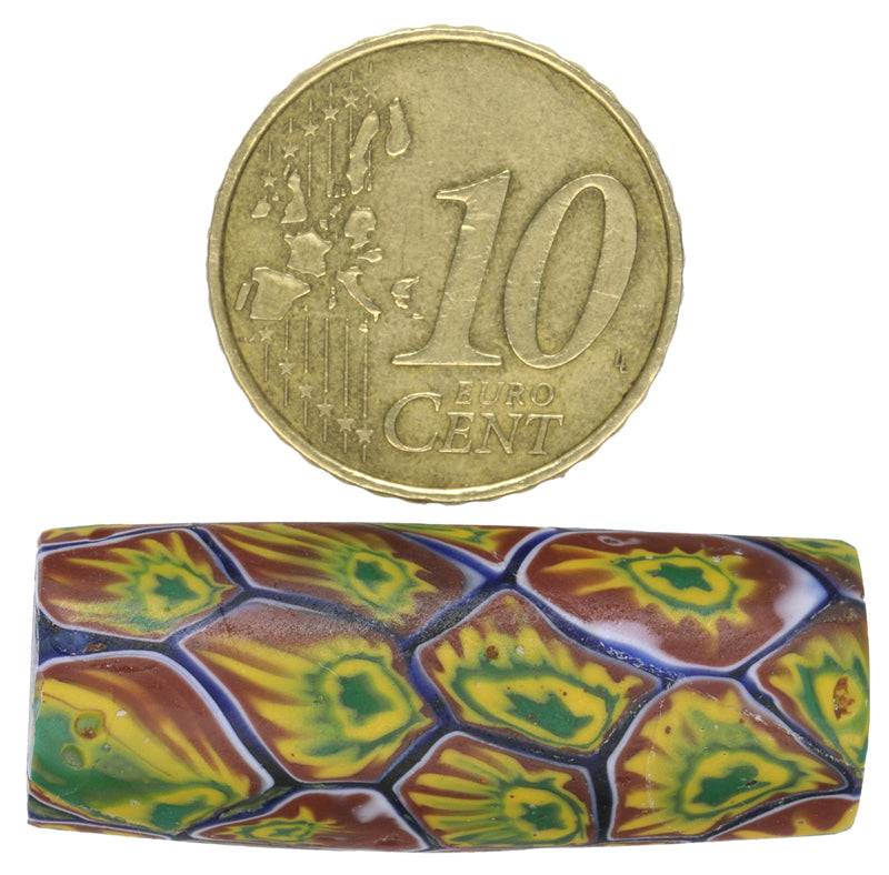 Antique Large Millefiori Venetian Mosaic Glass Trade Bead - African Trade - alternate view
