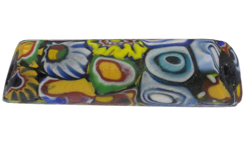 Rare Antique Multimurrine Millefiori Venetian Mosaic Glass Trade Bead - Large - zoomed-in detail