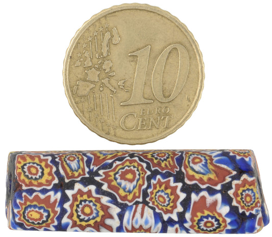 Rare Antique Venetian Millefiori Mosaic Glass Trade Bead - Large Rectangular Shape - alternate view