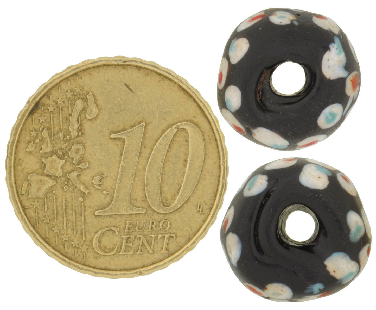 Rare Antique Large "Thousand Eyes" Venetian Lampwork Glass Trade Beads - alternate view