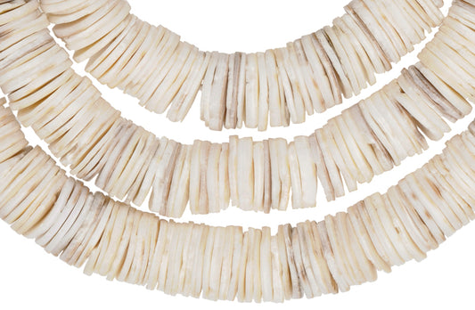 Clam Shell Beads Spacers 10-11Mm From Togo | African Trade Beads - alternate view