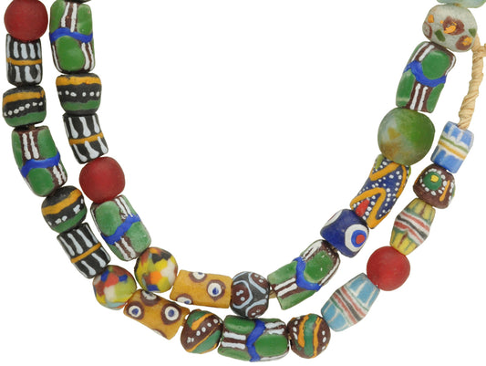 African Trade Beads: Krobo Recycled Glass Beads 8-14Mm Strand - alternate view