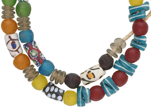 African Trade Beads - Recycled Krobo Powder Glass Beads 8-18Mm - alternate view