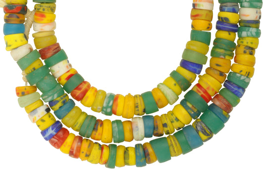 Vintage African Trade Beads: Old Bohemian Molded Czech Glass (6-9Mm) - alternate view