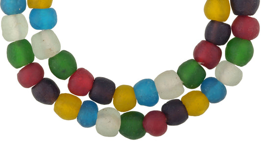 African Trade Beads - 12-14Mm Handmade Recycled Krobo Glass Beads - alternate view