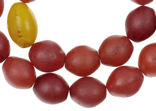 Vintage Bohemian Glass African Trade Beads Oval 15-23Mm - alternate view