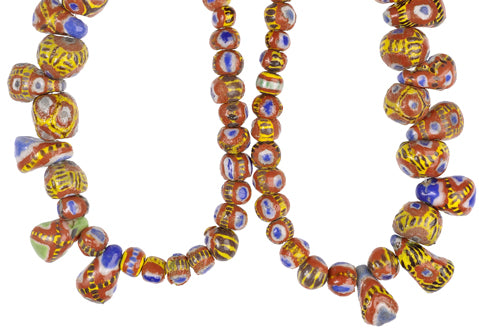 Vibrant Kiffa Glass Beads - Handmade African Trade Beads - alternate view