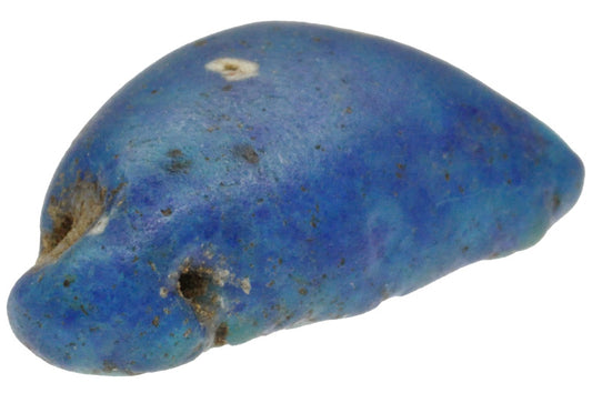 Rare Large Blue Kiffa Glass Bead - Handmade In Mauritania - alternate view