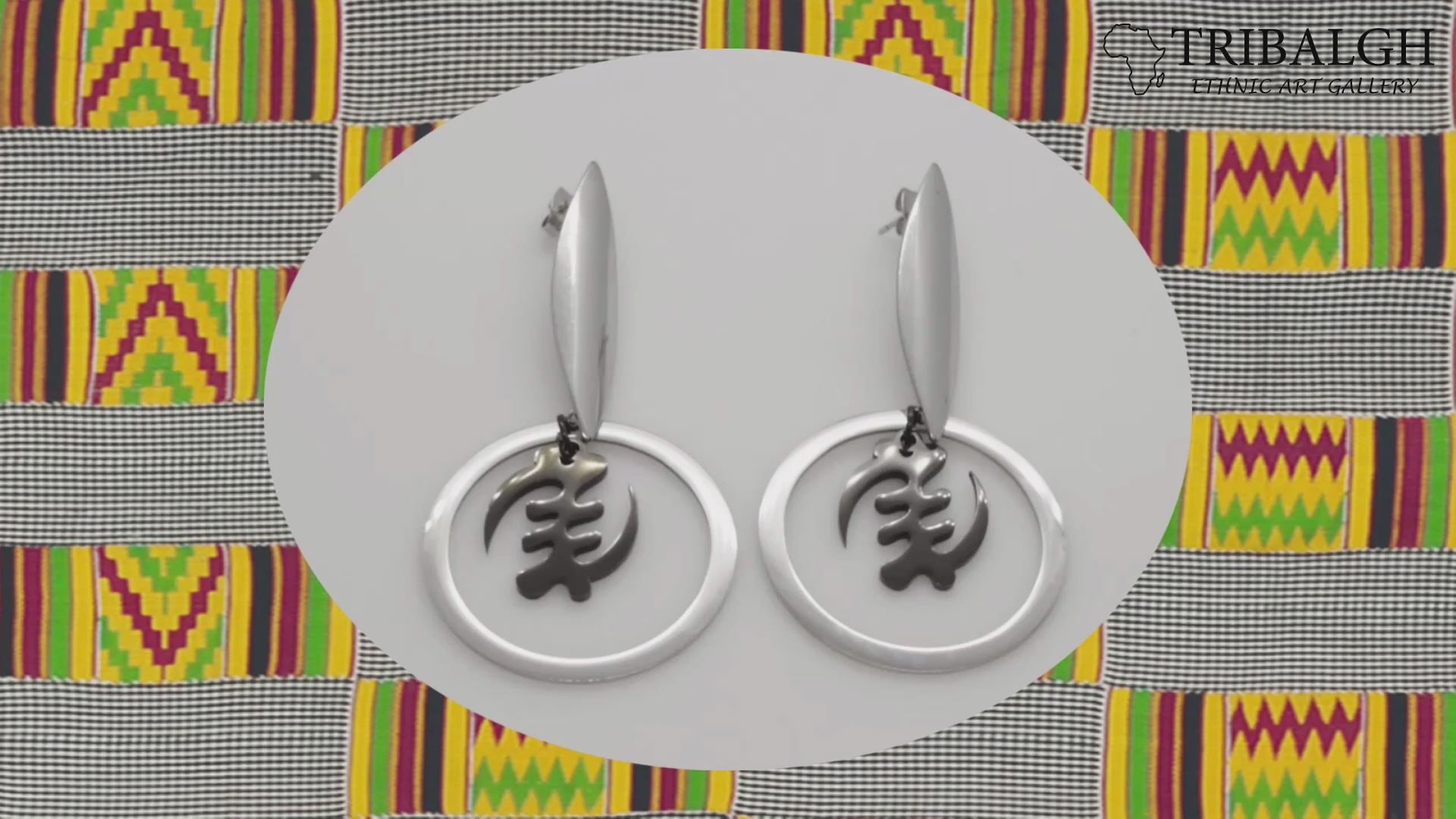 Gye Nyame Stud Earrings - African-Inspired Stainless Steel Jewelry