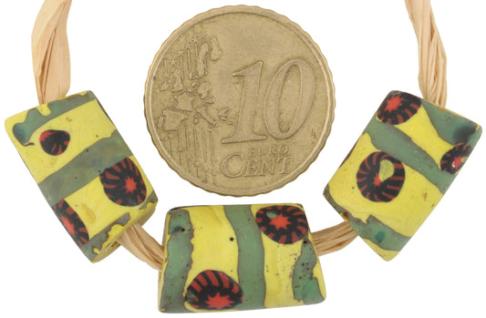 Rare Antique Venetian Millefiori Glass Trade Beads - African Mosaic Beads, 16-17Mm - alternate view