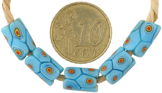 Rare Antique Venetian Millefiori Mosaic Glass Trade Beads, 5 Matching Beads - alternate view