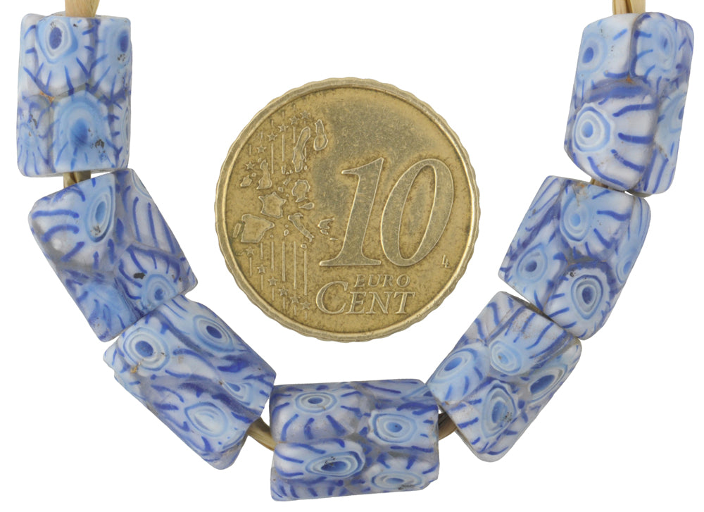 Rare Antique Venetian Millefiori Mosaic Glass Trade Beads - 11-13Mm - alternate view