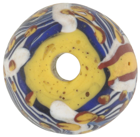 Rare Antique Bicone King Venetian Wound Glass Trade Bead, 17X11Mm - alternate view