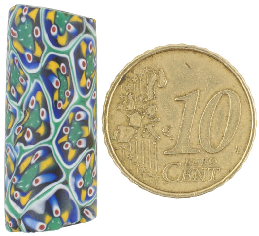Rare Large Antique Venetian Millefiori Mosaic Trade Bead 28X11Mm - alternate view