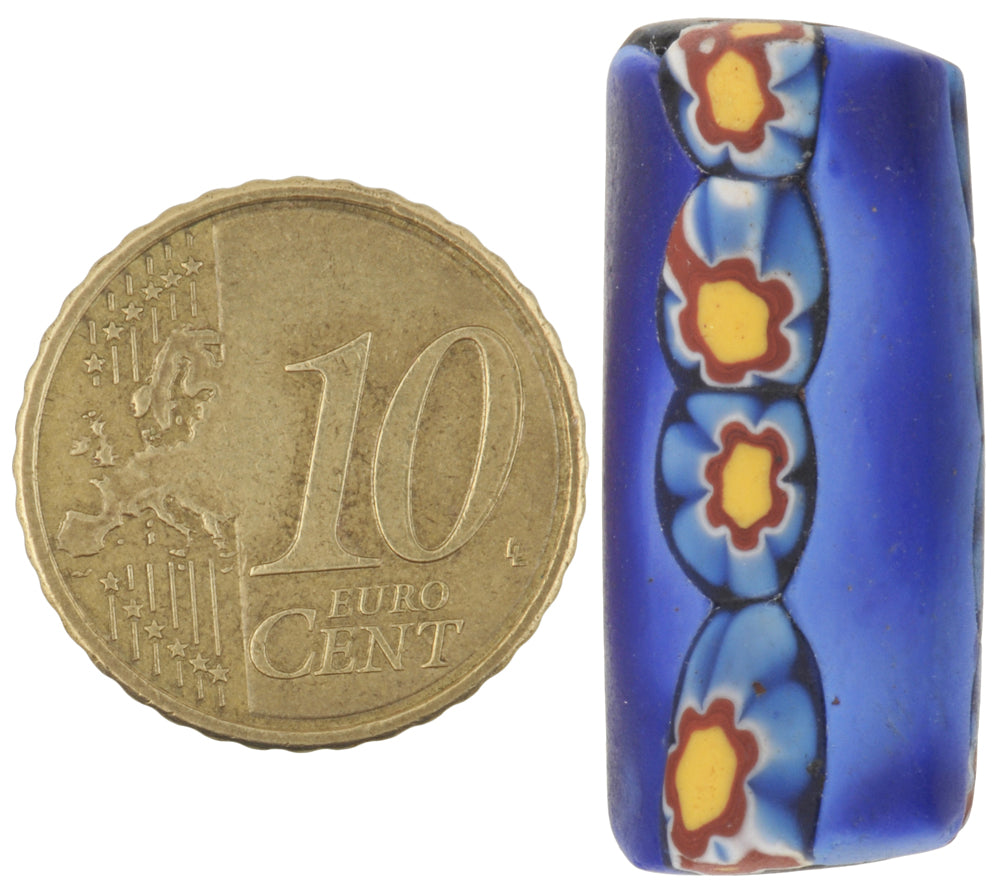 Rare Antique Large Millefiori Venetian Mosaic Glass Trade Bead - close-up