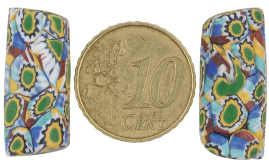 Rare Antique Millefiori Venetian Mosaic Beads - African Trade Beads - alternate view