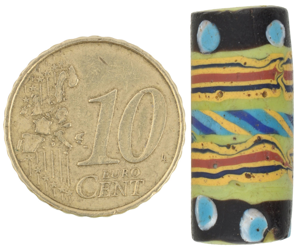 Rare Large Antique Venetian Lampwork African Trade Bead - 25X10Mm - alternate view