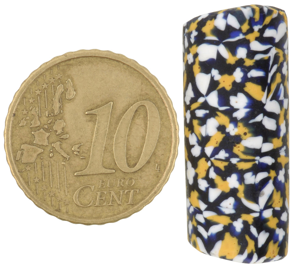 Antique Large Millefiori Venetian Mosaic Glass Trade Bead, 28X11Mm - alternate view