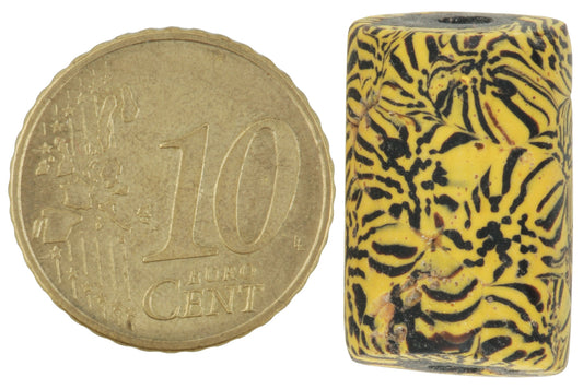 Rare Antique Large Millefiori Mosaic Glass Trade Bead - 21X13Mm - alternate view