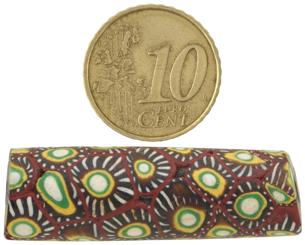 Rare Antique Large Millefiori Venetian Mosaic Glass Trade Bead 41X13Mm - alternate view