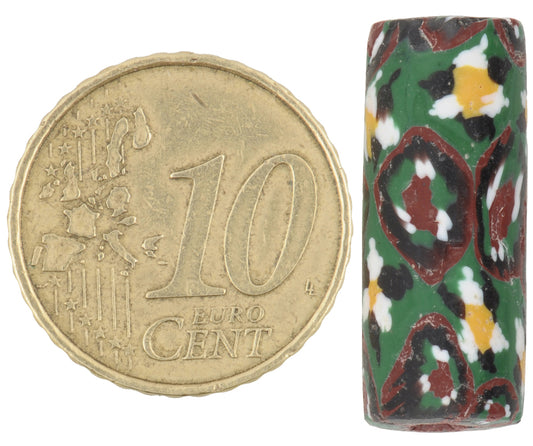 Rare Antique Large Millefiori Venetian Mosaic Trade Bead - 23X9Mm - alternate view