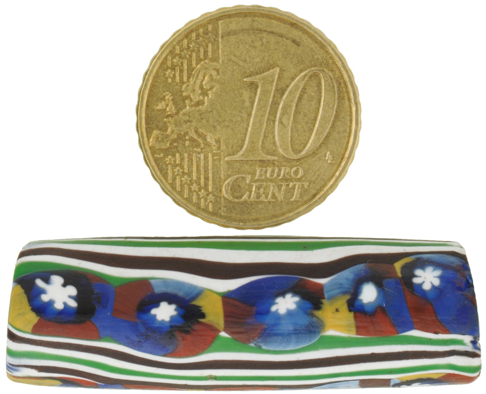 Rare Large Antique Venetian Millefiori Mosaic Trade Bead 40X12Mm - alternate view
