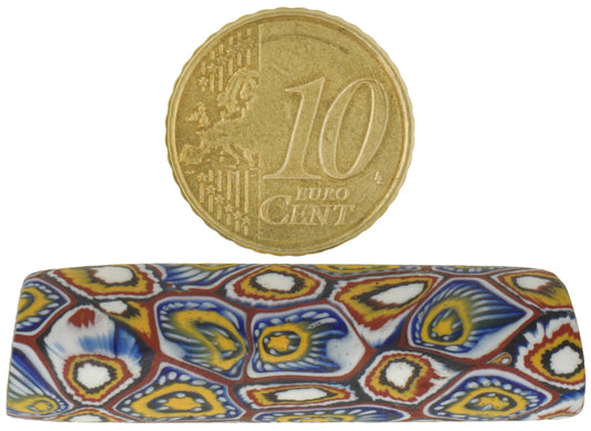 Rare Large Antique Millefiori Venetian Mosaic Glass Trade Bead - African Trade Beads - alternate view