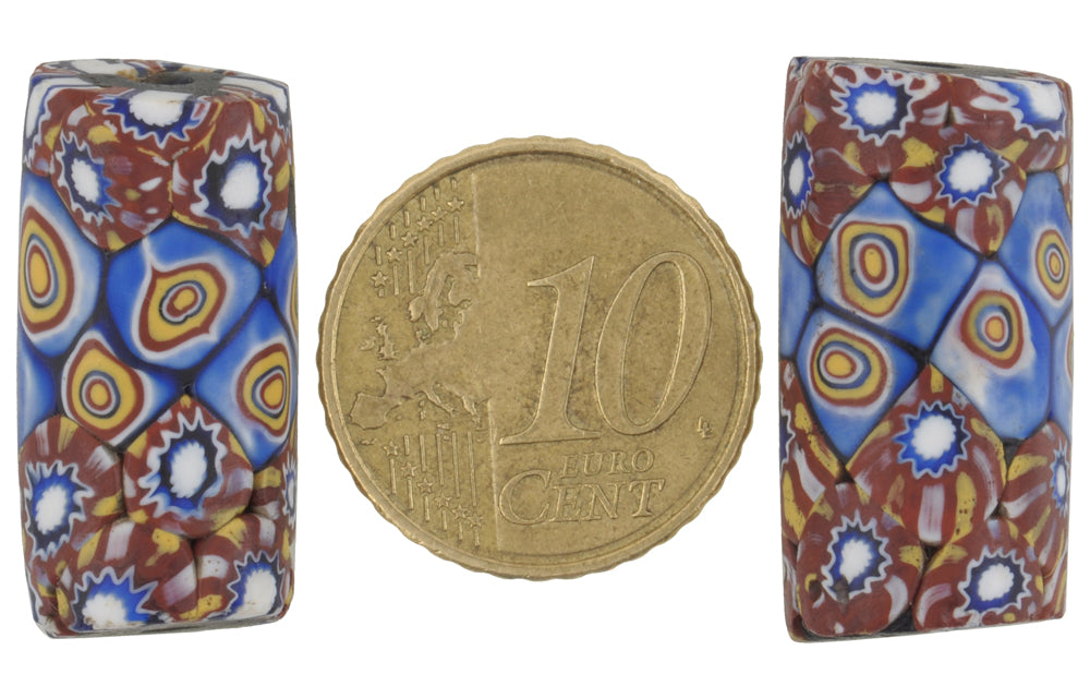 Antique Large Millefiori Mosaic Glass Trade Beads - African Trade - alternate view