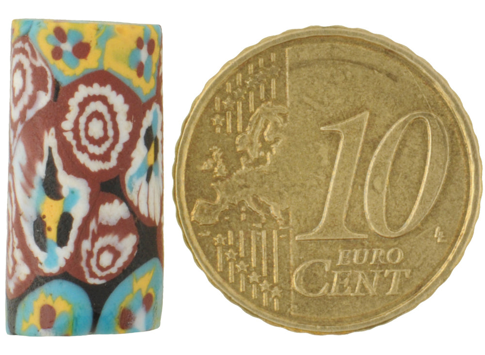 Antique Rare Venetian Millefiori Mosaic Glass Trade Bead, 20X10Mm - alternate view
