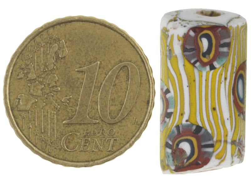 Rare Antique Venetian Millefiori Mosaic Glass Trade Bead - African Trade Bead - close-up