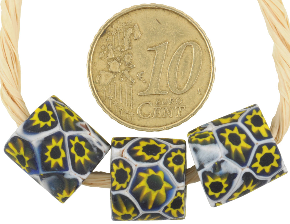 Rare Antique Venetian Mosaic Glass Millefiori Trade Beads - 12Mm, African Trade - alternate view