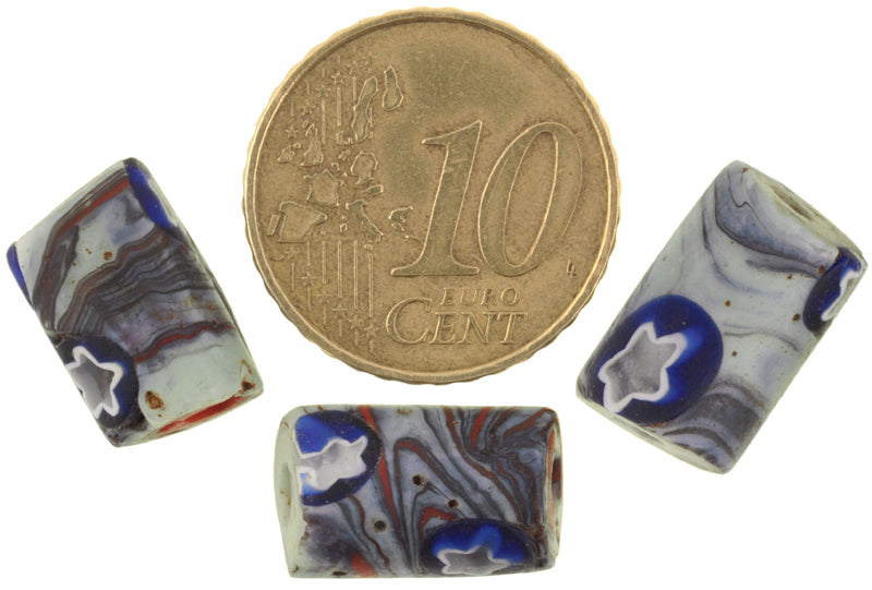 Rare Antique Venetian Millefiori Beads With Molded Murrine - African Trade - alternate view