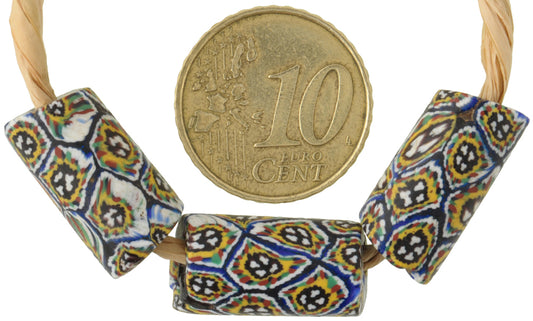 Antique Venetian Millefiori Mosaic Glass Trade Beads, 18-20Mm, African Trade - alternate view