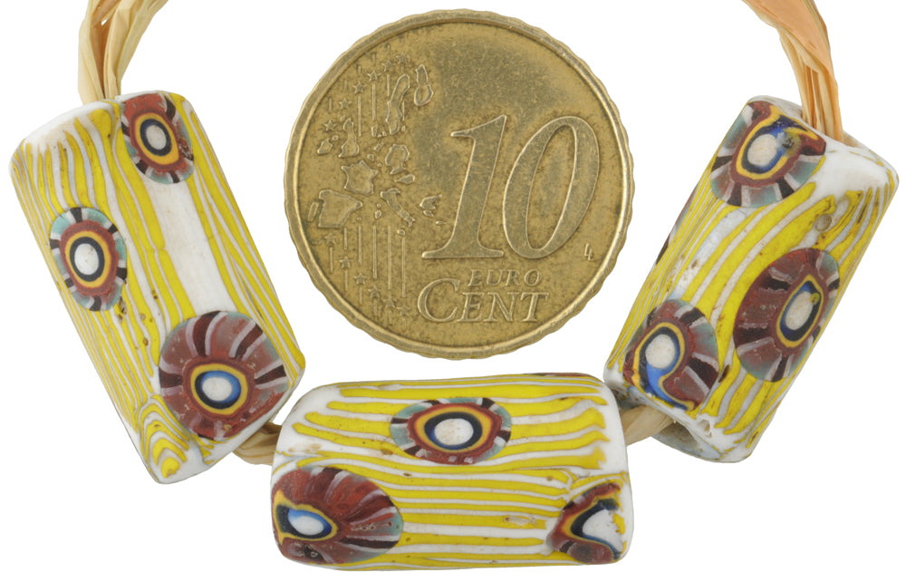 Rare Antique Venetian Millefiori Mosaic African Trade Beads 19-20Mm - alternate view